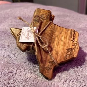 Texas wooden coasters & carvings set of 4